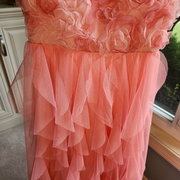 Speechless Coral Floral Kids Dress - Picture 3 of 11